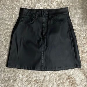 This is a pleather skirt